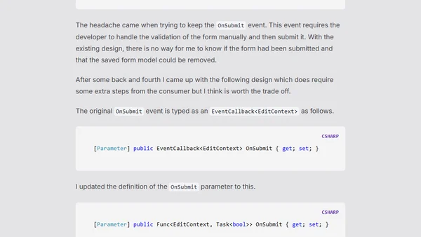 Auto Saving Form Data in Blazor