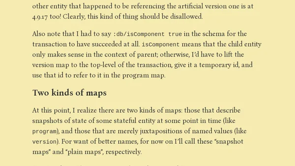 Things I wish Datomic had: Map values