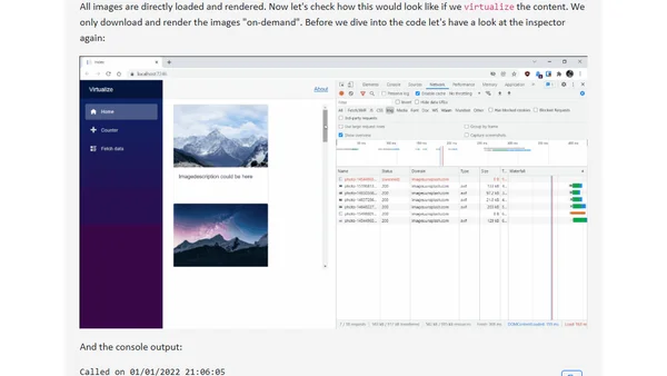 Lazy load components with Blazor -  Virtualize in Action