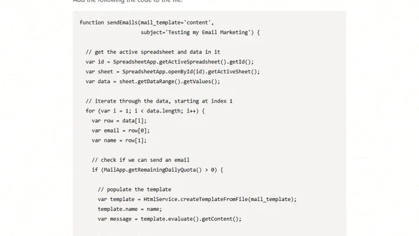 How to Setup Email Marketing using Google Apps Scripts