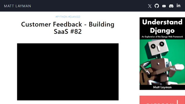 Customer Feedback - Building SaaS #82