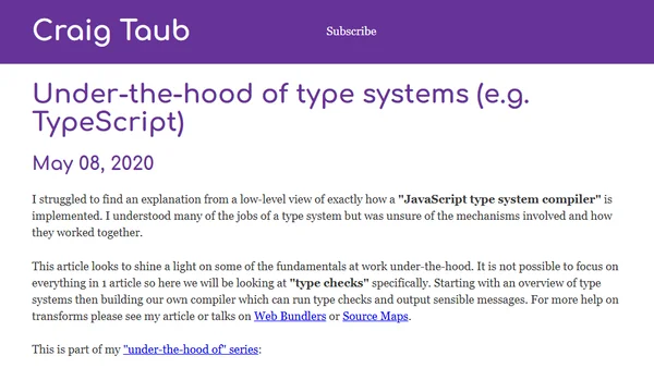 Under-the-hood of type systems (e.g. TypeScript)
