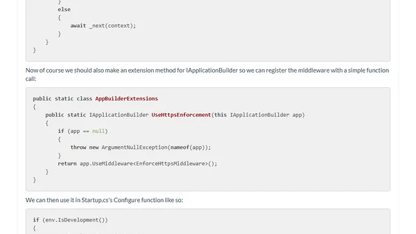 Enforcing HTTPS in ASP.NET Core