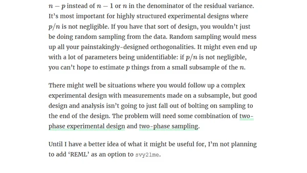 Why not REML?