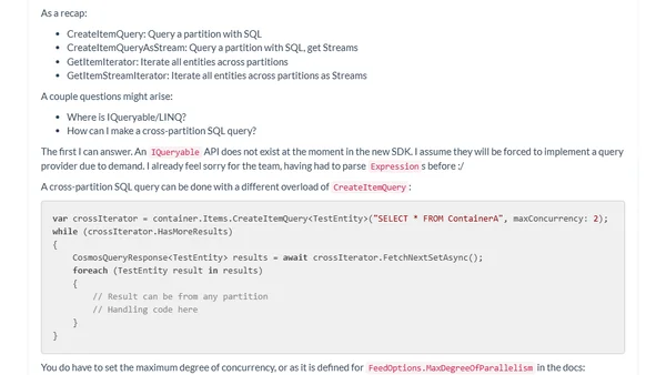 Exploring the new .NET Cosmos DB SDK (v3)