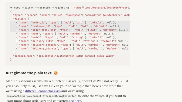 Loading CSV data into Kafka
