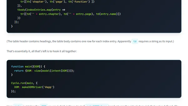 Creating a Function Index Using Cycle.js