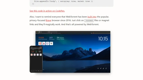 libtorrent adds support for the WebTorrent protocol