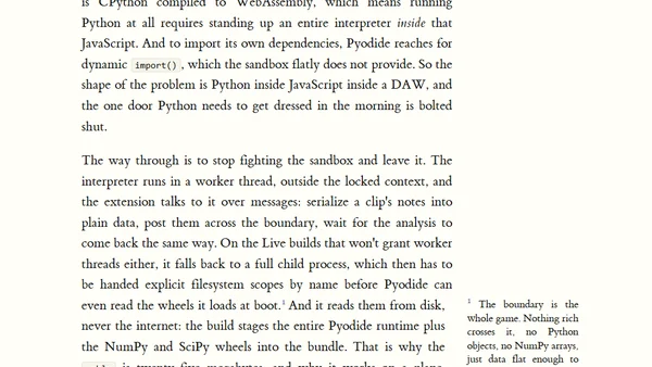 Python, Inside JavaScript, Inside a DAW