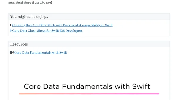Using an Existing SQLite Store with NSPersistentContainer