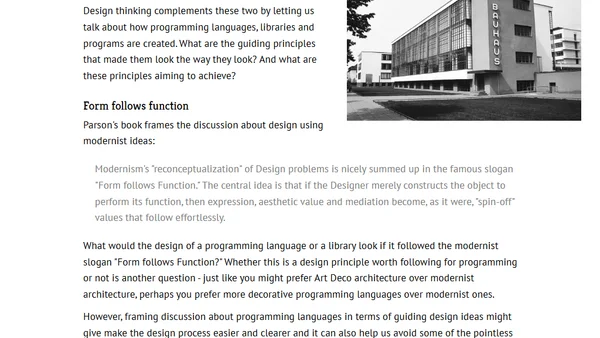 The design side of programming language design