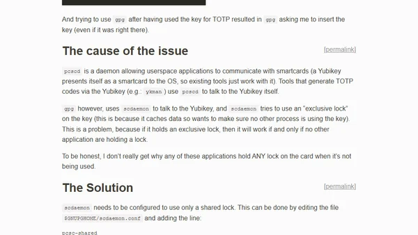 Using a Yubikey for both GPG and TOTP