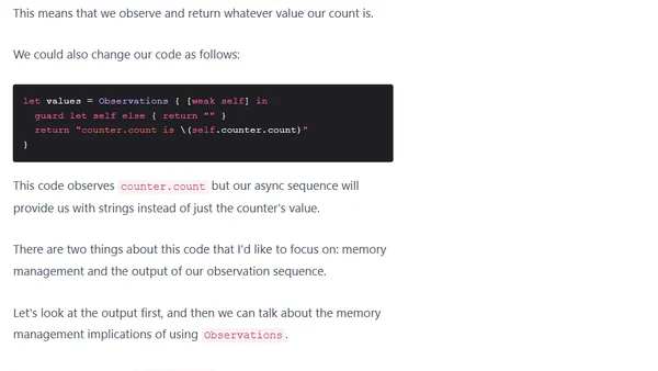 Using Observations to observe @Observable model properties