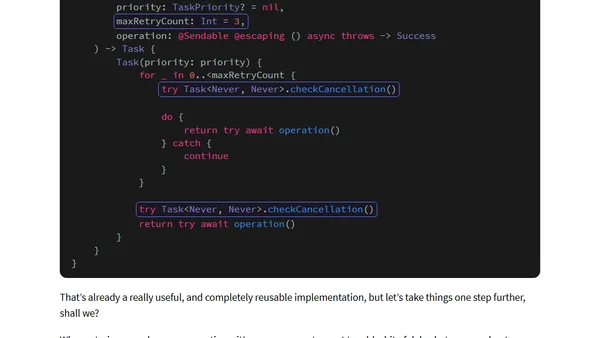Automatically retrying an asynchronous Swift Task