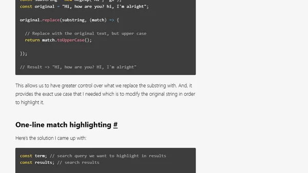 A one-line solution to highlighting search matches