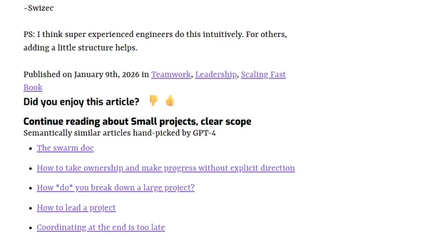 Small projects, clear scope
