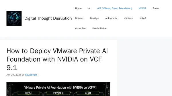 How to Deploy VMware Private AI Foundation with NVIDIA on VCF 9.1