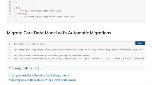 Core Data Cheat Sheet for Swift iOS Developers