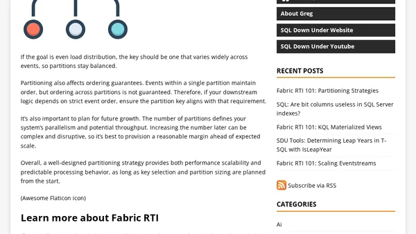 Fabric RTI 101: Partitioning Strategies