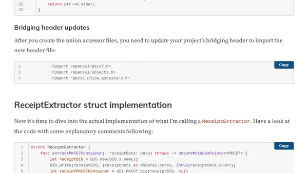 Extracting a PKCS7 Container for Receipt Validation with Swift