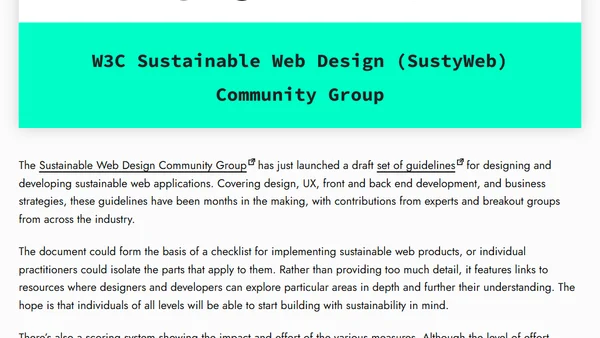 Introducing the Web Sustainability Guidelines