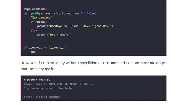 How to get typer to show help by default