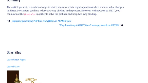 Executing async operations onchange in Blazor
