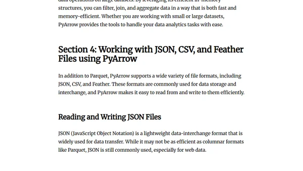 Getting Started with Data Analytics Using PyArrow in Python
