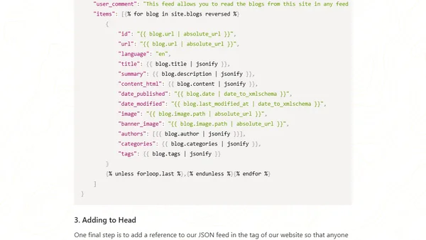 Create JSON Feed for a Jekyll blog