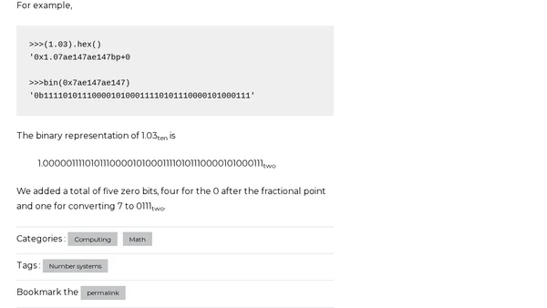 Printing floating point numbers in binary
