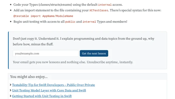 Improvements to Unit Testing in Swift with Xcode 7