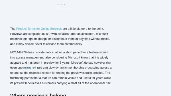 Is It Safe to Enable Preview Features in Your Production Tenant?