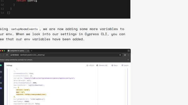 Create a configuration plugin in Cypress