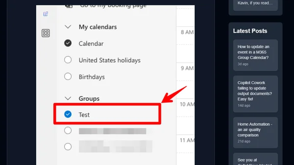 How to update an event in a M365 Group Calendar?