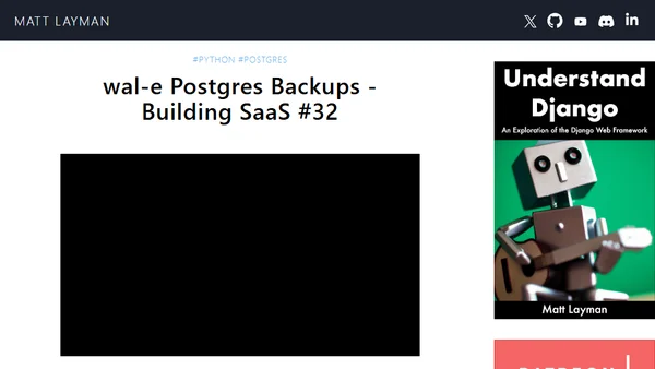 wal-e Postgres Backups - Building SaaS #32