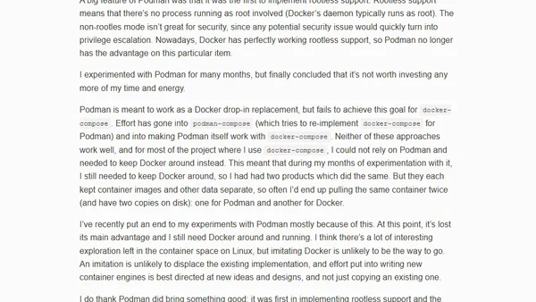Notes on Podman
