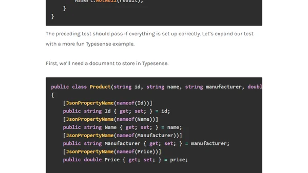 Testing Typesense search with Testcontainers and .NET