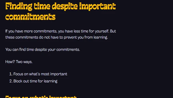 Finding time to learn
