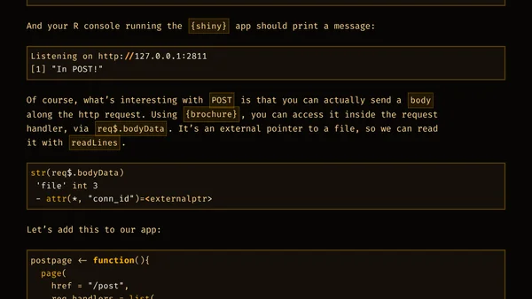 Add POST requests to {shiny} with {brochure}