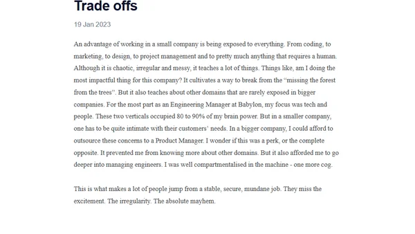Trade offs