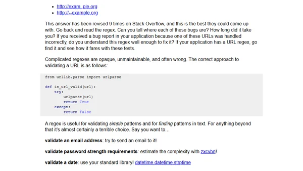 When not to use a regex