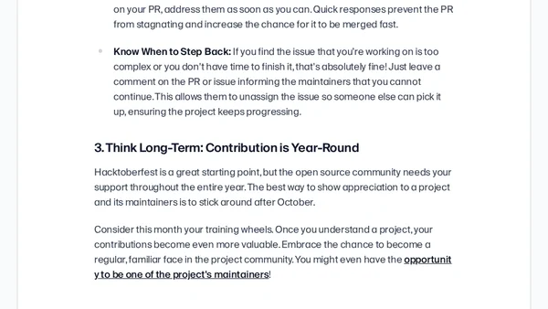 Hacktoberfest: Making it Enjoyable for Contributors and Maintainers