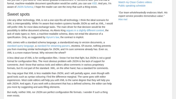Worse is better: JSON versus XML