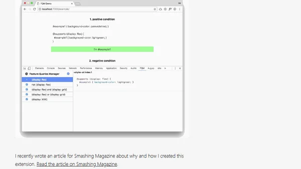 [Smashing Magazine] Creating The Feature Queries Manager DevTools Extension