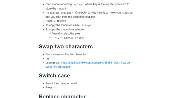 Notes on Vim