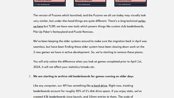 Changes to how we handle older games