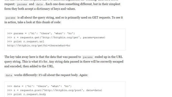 Requests: The Difference Between Params and Data