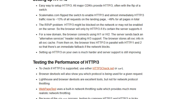 Notes on: Married to HTTP/3