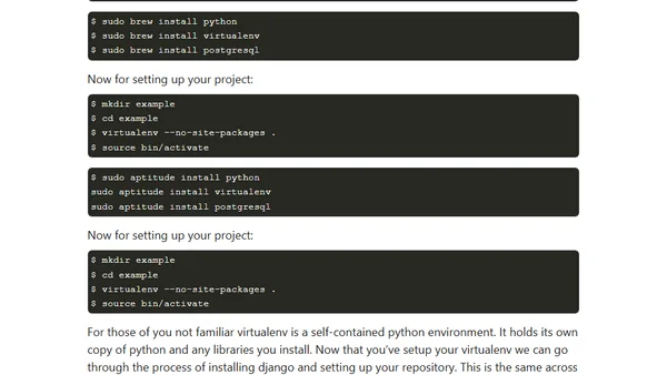 Environment Structure for Django Apps