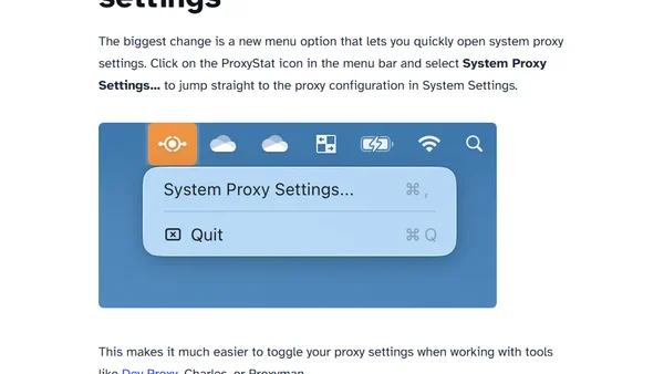 ProxyStat v1.2.1 - Quick access to system proxy settings